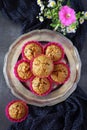 Carrot muffins and summer flowers Royalty Free Stock Photo
