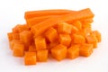 Carrot neatly chopped into cubes Royalty Free Stock Photo