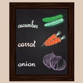 Carrot onion and cucumber