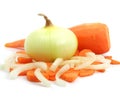 Carrot and onion vegetables still life Royalty Free Stock Photo