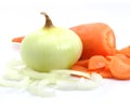 Carrot and onion vegetables still life Royalty Free Stock Photo