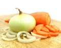 Carrot and onion vegetables still life Royalty Free Stock Photo