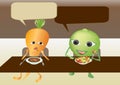Carrot and pea are talking