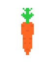 Carrot pixel art. Orange Vegetable 8 bit. Pixelate vector illustration Royalty Free Stock Photo