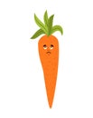 Carrot sad emoji. Vegetable sorrowful isolated. Sadness emotion