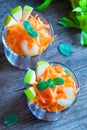Carrot salad with green apple and celery Royalty Free Stock Photo