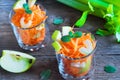 Carrot salad with green apple and celery Royalty Free Stock Photo