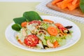 Carrot salad with iceberg and roasted nuts