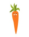 Carrot scared OMG emoji. Vegetable Oh my God emotion avatar