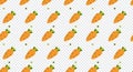 Carrot seamless pattern cute background. Vector cute carrots seamless pattern isolated. Carrot seamless background. Vector