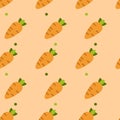 Carrot seamless pattern cute background. Vector cute carrots seamless pattern isolated. Carrot seamless background. Vector