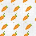 Carrot seamless pattern cute background. Vector cute carrots seamless pattern isolated. Carrot seamless background. Vector