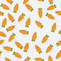 Carrot seamless pattern cute background. Vector cute carrots seamless pattern isolated. Carrot seamless background. Vector