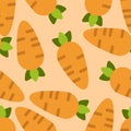 Carrot seamless pattern cute background. Vector cute carrots seamless pattern isolated. Carrot seamless background. Vector