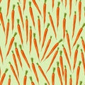 Carrot seamless pattern. Retro inspired vector illustration.