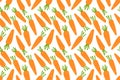 Carrot seamless pattern. Orange vegetable. Hand drawn doodle vector sketch. Healthy food background. Vegetarian product. Vegan