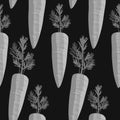 1340 carrot, seamless pattern with pictures of carrots in monochrome colors