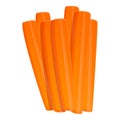 Carrot sliced sticks icon, cartoon style