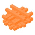 Carrot slices icon, isometric style