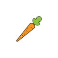 Carrot solid line icon, healthy fruit