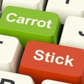 Carrot Or Stick Keys Showing Motivation By Incentive Or Pressure Royalty Free Stock Photo