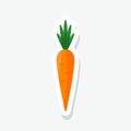 Carrot sticker icon isolated on white background