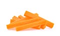 Carrot sticks isolated on white background