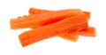 Carrot sticks on a white background