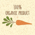 Carrot symbol. Fresh vegatable. Print made on cartoon design. Organic product.