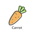 Carrot thin line icon. Isolated vegetables linear style for menu, label, logo. Simple vegetarian food sign