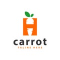 Carrot vegetable illustration logo with letter H Royalty Free Stock Photo