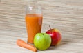 Carrots, apple and juice