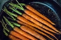 Carrots in Black Skillet Royalty Free Stock Photo