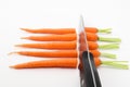 Carrots Chopped with Sharp Knife Royalty Free Stock Photo