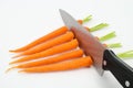 Carrots Chopped with Sharp Knife Royalty Free Stock Photo