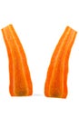 Carrots, cut in half isolated on a white