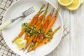 Carrots dill pesto and lemons Royalty Free Stock Photo