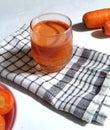 Carrots juice in the glass