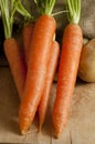 Carrots out of a jute sack