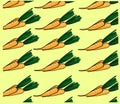 Carrots  illustration yellow  background Royalty Free Stock Photo