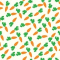 Carrots seamless pattern on a yellow background.