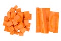 Carrots slice on white background