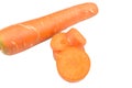 Carrots slice on white background
