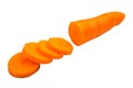 Carrots clipping path circle on white background.