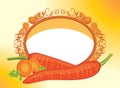 Carrots with slices in the decorative frame