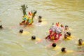 Carry Chinese Goddess Palanquins Across The River