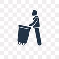 Carry Garbage vector icon isolated on transparent background, Ca