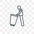 Carry Garbage vector icon isolated on transparent background, li