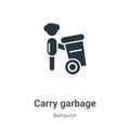 Carry garbage vector icon on white background. Flat vector carry garbage icon symbol sign from modern behavior collection for