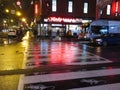 Chinatown Walgreens and Cross Walk in the Rain Royalty Free Stock Photo